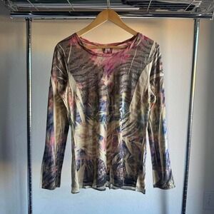 Vintage Style Y2K Xhilaration Multicoloured  Lightweight Long Sleeve Top